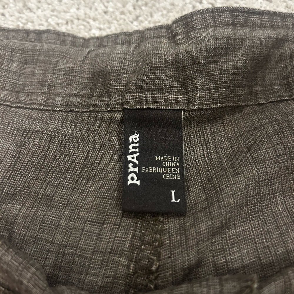 Prana Men’s Brown Flat Front Hemp Cargo Shorts Casual Style Sz. L - Picture 5 of 12